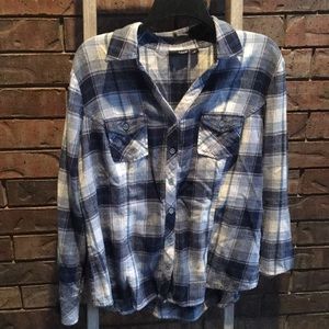 Blue and white flannel